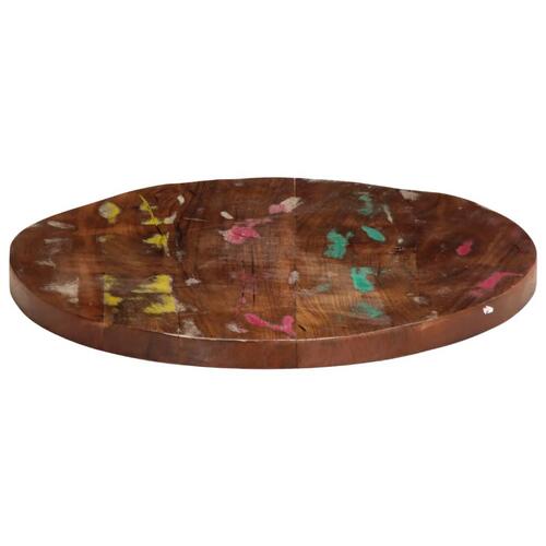 Bordplade Ø90x3,8 cm rund massivt genbrugstræ