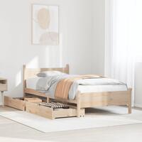 Sengeramme uden madras 75x190 cm massivt fyrretræ
