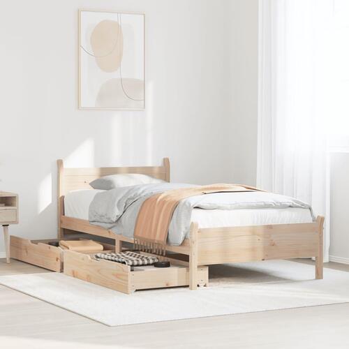 Sengeramme uden madras 75x190 cm massivt fyrretræ