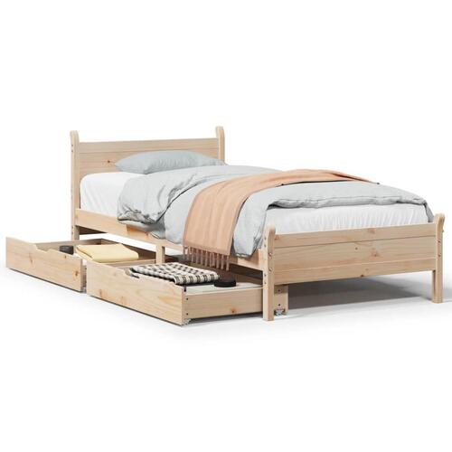 Sengeramme uden madras 75x190 cm massivt fyrretræ