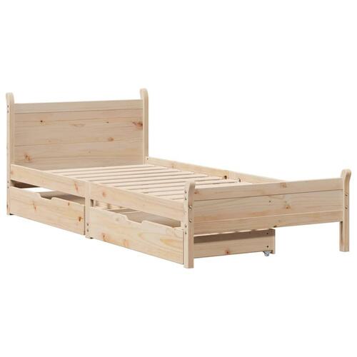 Sengeramme uden madras 75x190 cm massivt fyrretræ