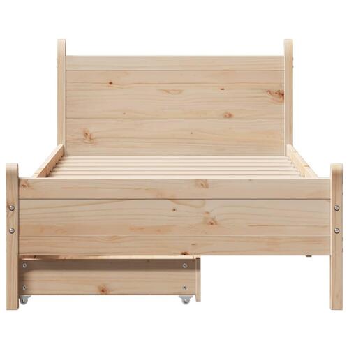 Sengeramme uden madras 75x190 cm massivt fyrretræ