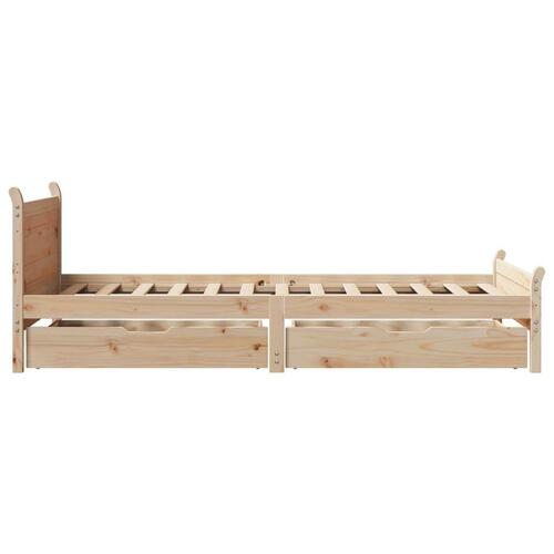 Sengeramme uden madras 75x190 cm massivt fyrretræ