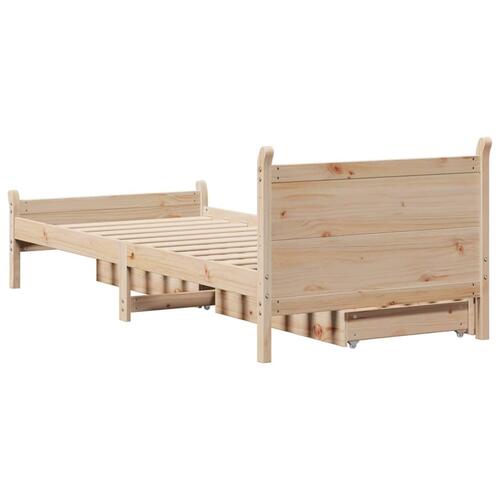 Sengeramme uden madras 75x190 cm massivt fyrretræ