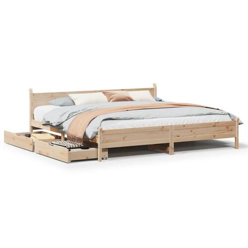 Sengeramme uden madras 180x200 cm massivt fyrretræ