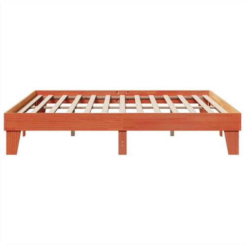 Sengeramme uden madras 200x200 cm massivt fyrretræ gyldenbrun