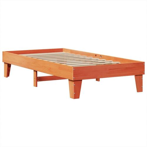 Sengeramme uden madras 90x200 cm massivt fyrretræ gyldenbrun