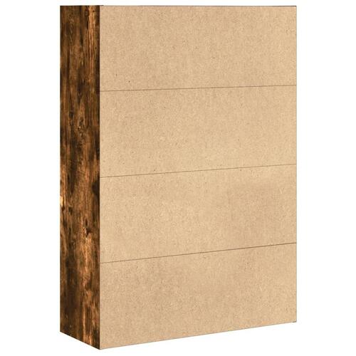 Bogreol 80x30x114 cm konstrueret træ røget egetræsfarve