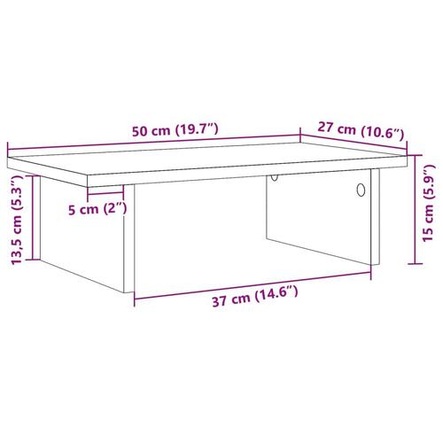 Skærmstander 50x27x15 cm konstrueret træ røget egetræsfarve