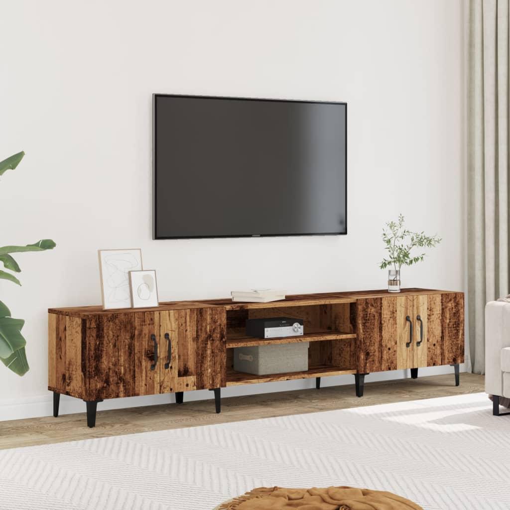 Tv-bord 180x31,5x40 cm konstrueret træ gammelt trælook