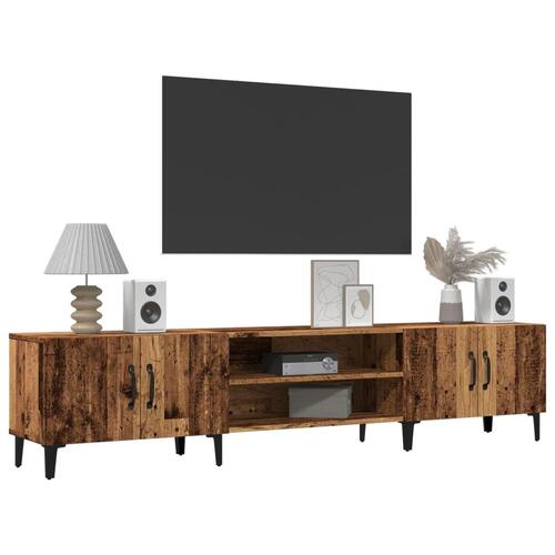 Tv-bord 180x31,5x40 cm konstrueret træ gammelt trælook