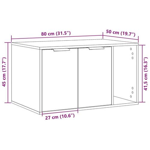 Toiletskjuler kattebakke 80x50x45 cm konstrueret træ kunsteg