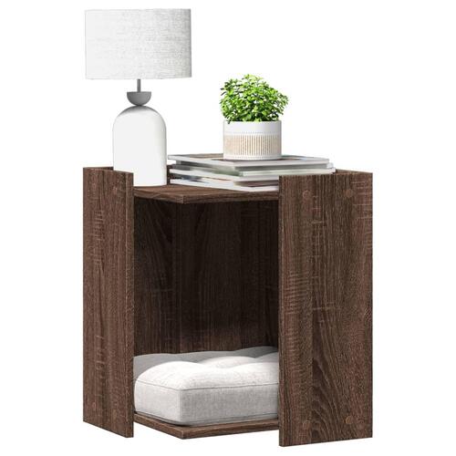 Toiletskjuler kattebakke 42x42x51 cm konstrueret træ brunt eg