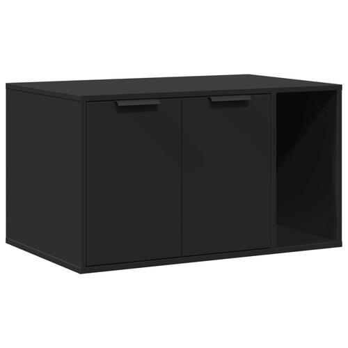 Toiletskjuler til kattebakke 80x50x45 cm konstrueret træ sort