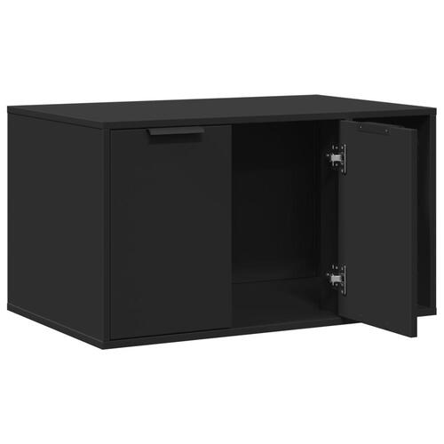 Toiletskjuler til kattebakke 80x50x45 cm konstrueret træ sort