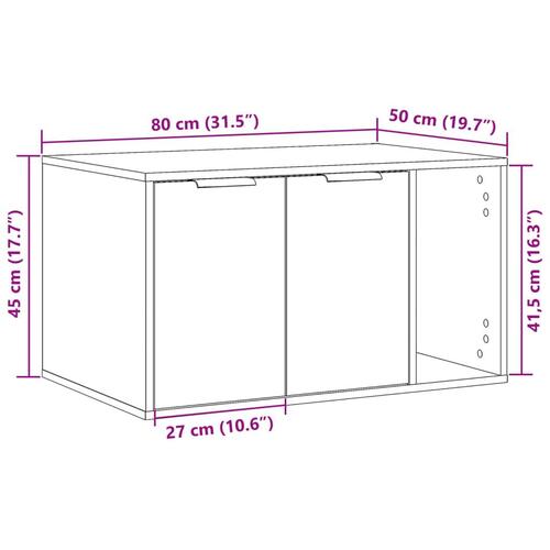 Toiletskjuler til kattebakke 80x50x45 cm konstrueret træ sort