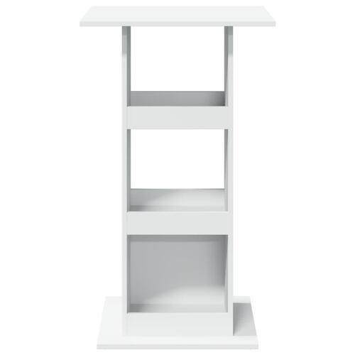 Barbord med opbevaring 60x60x102 cm konstrueret træ hvid