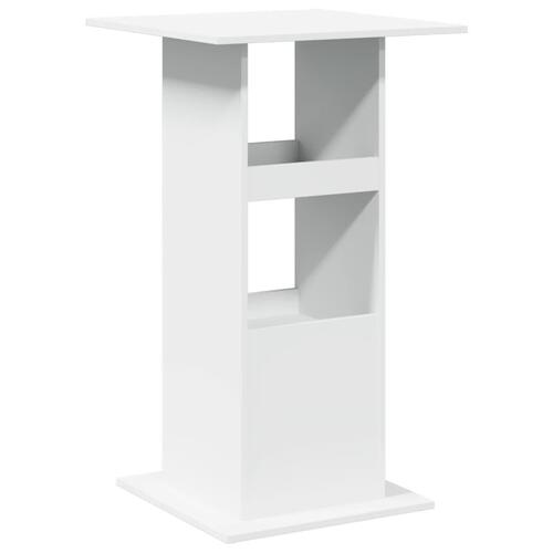 Barbord med opbevaring 60x60x102 cm konstrueret træ hvid