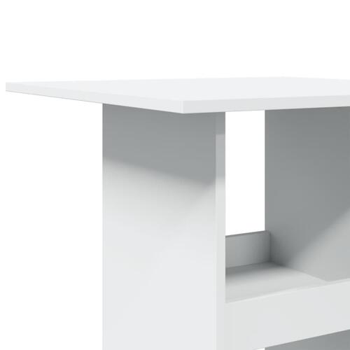 Barbord med opbevaring 60x60x102 cm konstrueret træ hvid
