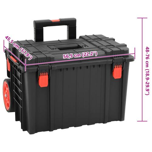 Transportabel flightcase 56,5x45,5x48 cm PP sort