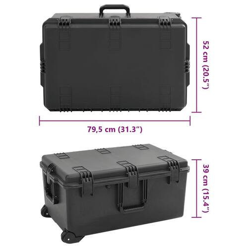 Transportabel flightcase 79,5x52x39 cm PP sort