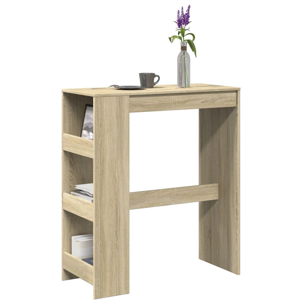 Barbord med stativer 90x40x103,5 cm konstrueret træ sonoma-eg