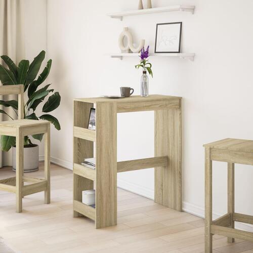 Barbord med stativer 90x40x103,5 cm konstrueret træ sonoma-eg