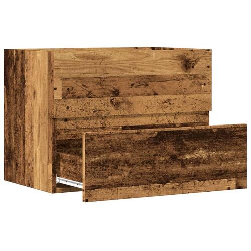 Badeværelsesskab 60x38,5x45 cm konstrueret træ antikt træ