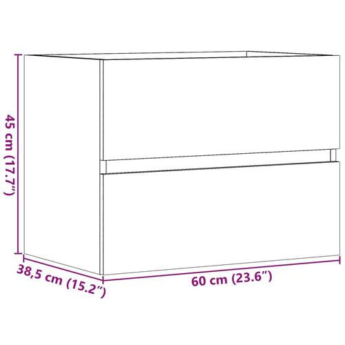 Badeværelsesskab 60x38,5x45 cm konstrueret træ antikt træ