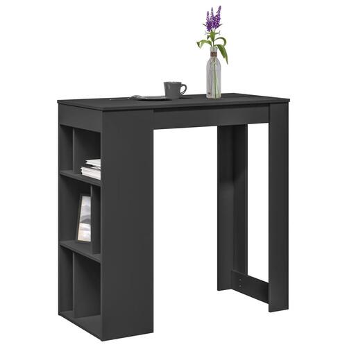 Barbord med stativer 102x50x103,5 cm konstrueret træ sort