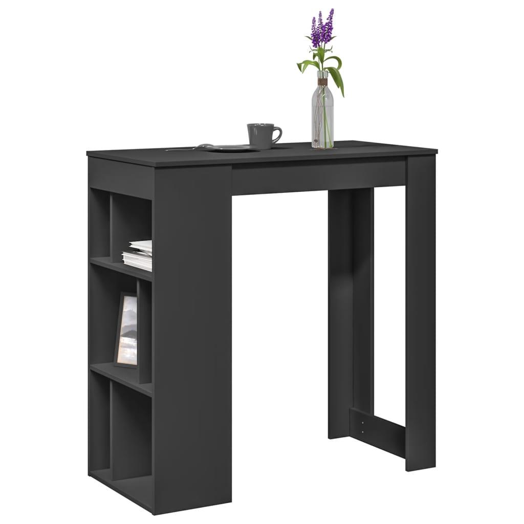 Barbord med stativer 102x50x103,5 cm konstrueret træ sort