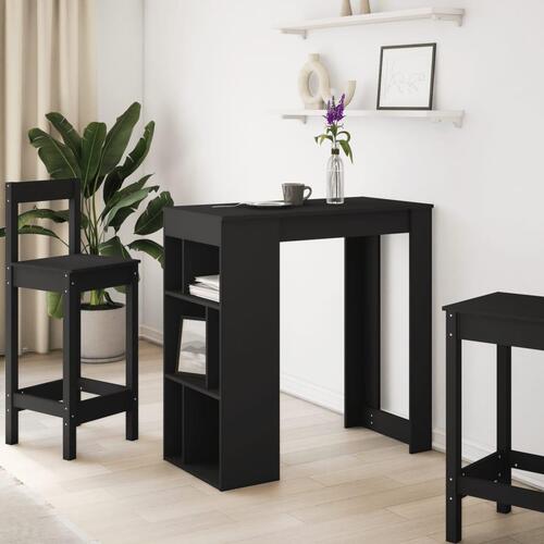 Barbord med stativer 102x50x103,5 cm konstrueret træ sort