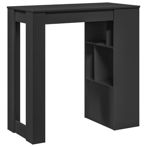 Barbord med stativer 102x50x103,5 cm konstrueret træ sort