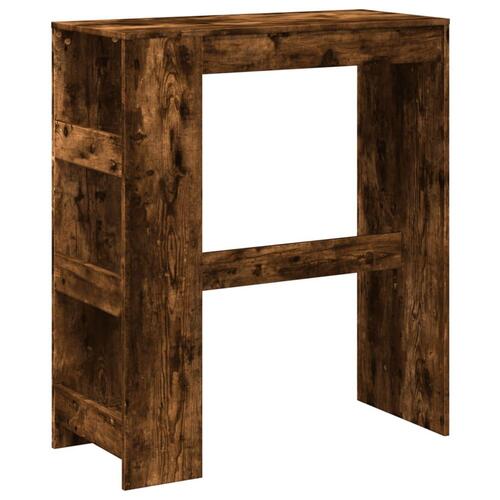 Barbord med stativer 90x40x103,5 cm konstrueret træ røget eg