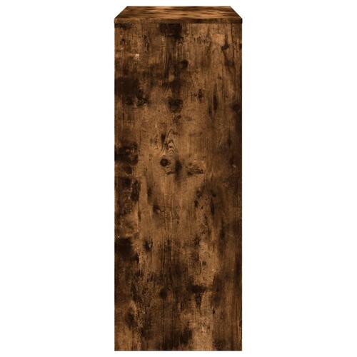 Barbord med stativer 90x40x103,5 cm konstrueret træ røget eg