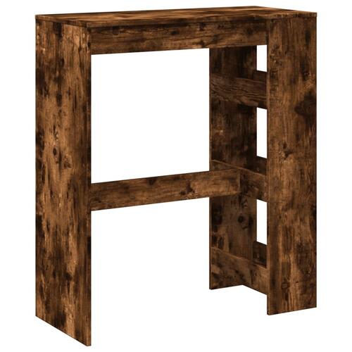 Barbord med stativer 90x40x103,5 cm konstrueret træ røget eg