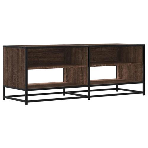 Tv-bord 120,5x40x46 cm konstrueret træ metal brun egetræsfarve