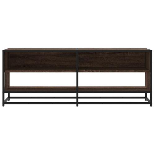 Tv-bord 120,5x40x46 cm konstrueret træ metal brun egetræsfarve
