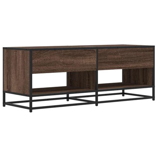 Tv-bord 120,5x40x46 cm konstrueret træ metal brun egetræsfarve