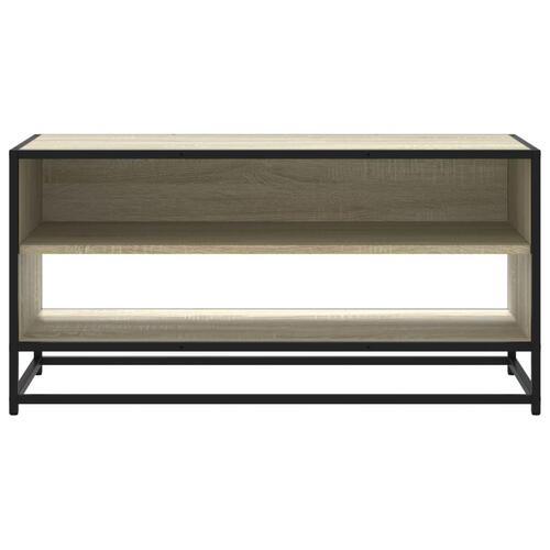 Tv-bord 91x40x46 cm konstrueret træ og metal sonoma-eg