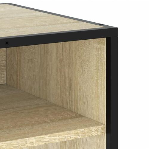 Tv-bord 91x40x46 cm konstrueret træ og metal sonoma-eg