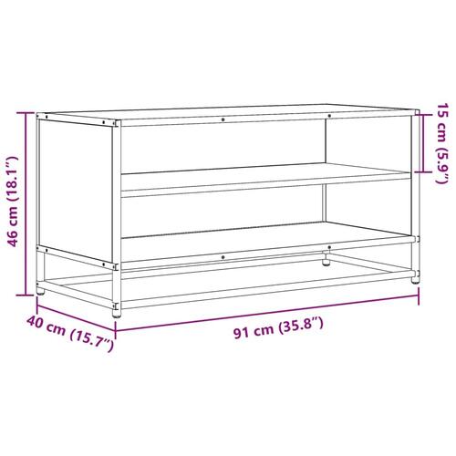 Tv-bord 91x40x46 cm konstrueret træ og metal sonoma-eg