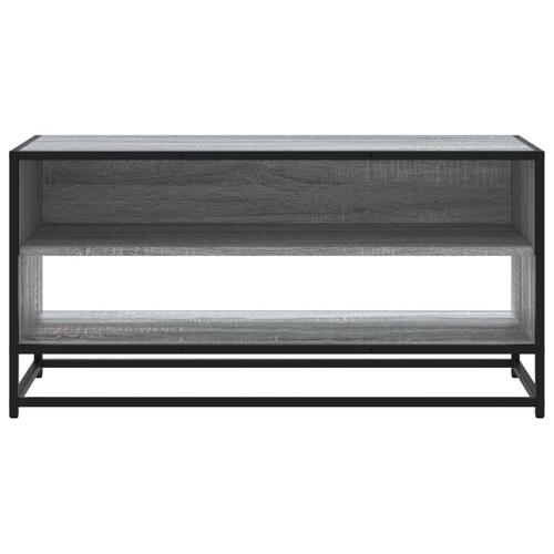Tv-bord 91x40x46 cm konstrueret træ og metal grå sonoma-eg
