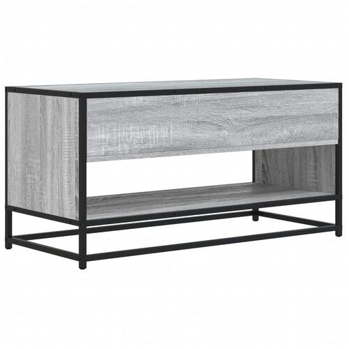 Tv-bord 91x40x46 cm konstrueret træ og metal grå sonoma-eg