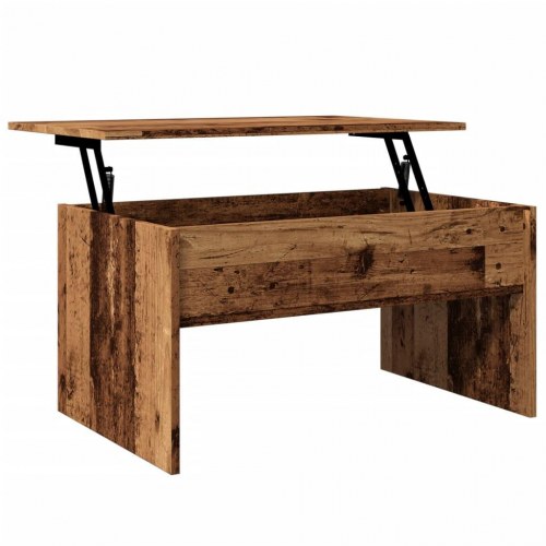 Sofabord med løftetop 80 × 50,5 × 41,5 cm - antikt trælook