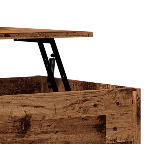 Sofabord med løftetop 80 × 50,5 × 41,5 cm - antikt trælook