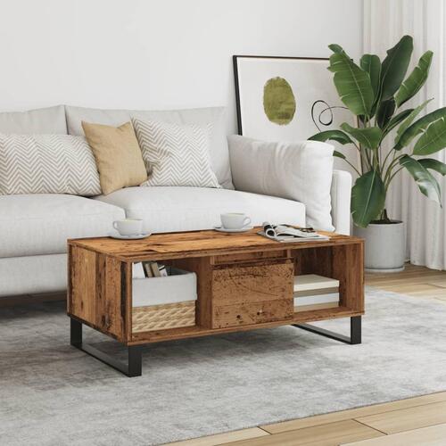 Sofabord 90x50x36,5 cm konstrueret træ gammeldags træ