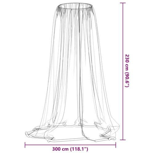 Myggenet til parasol 220 Φ300x230 cm trådnet sort