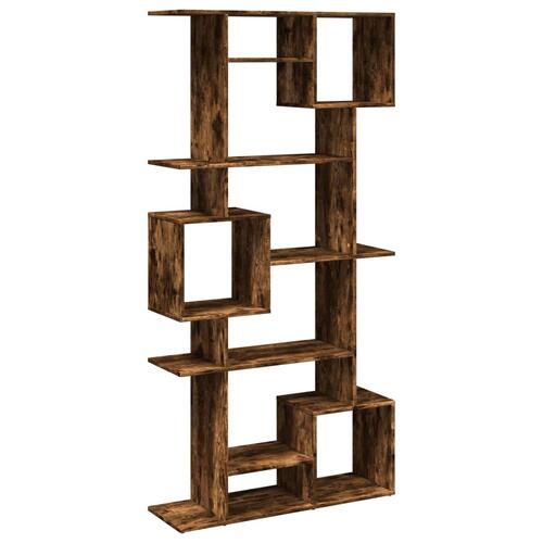 Bogreol 92x29x188 cm konstrueret træ røget egetræ