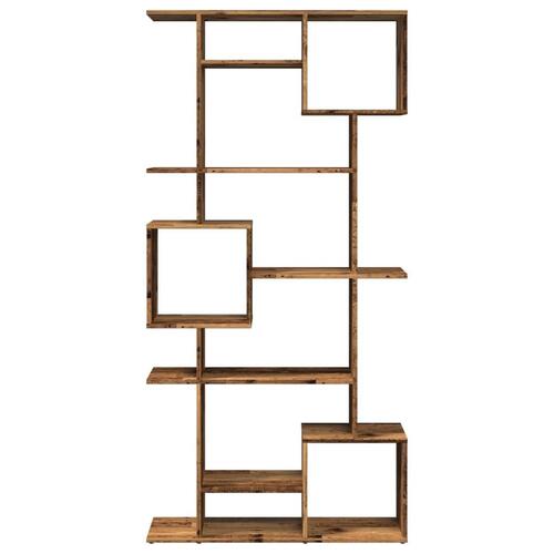 Bogreol 92x29x188 cm konstrueret træ røget egetræ